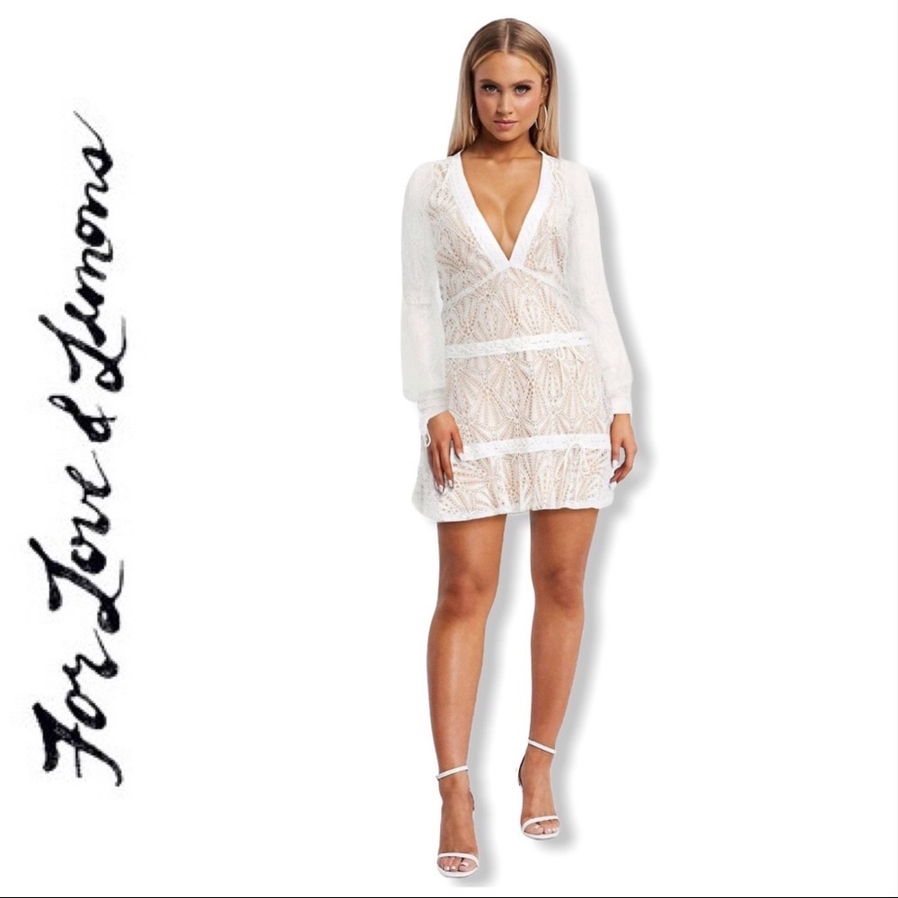 For Love and Lemons Bright Lights White Mini Dress